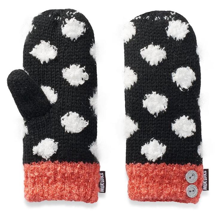 Women's Muk Luks Polka-dot Plush Mittens, Multicolor