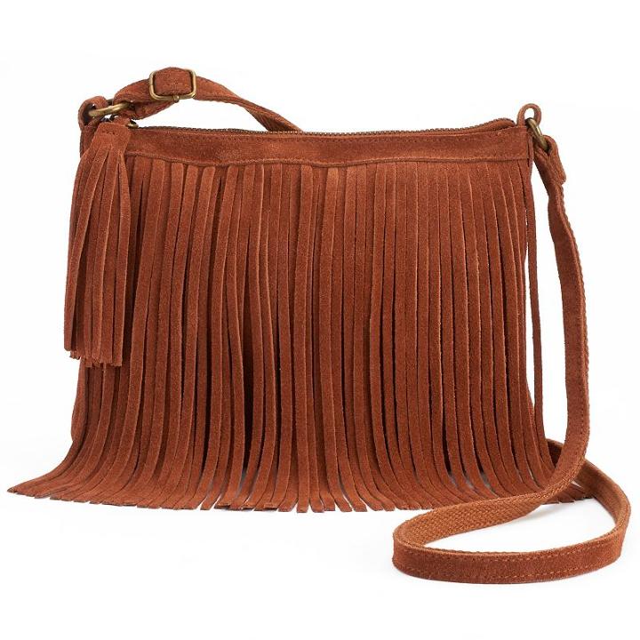 Sonoma Goods For Life&trade; Lexy Fringed Crossbody Bag, Women's, Red/coppr (rust/coppr)