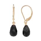 14k Gold Onyx Briolette Drop Earrings, Women's, Black