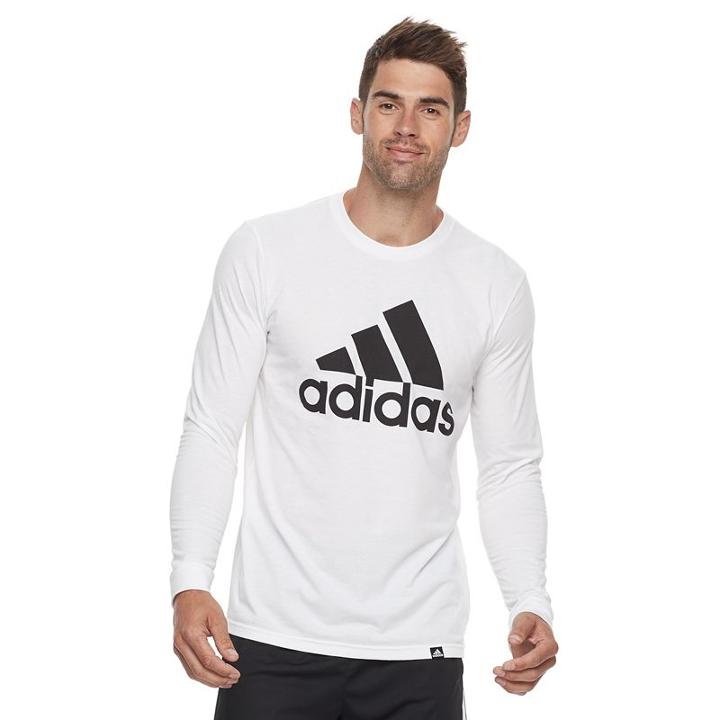 Men's Adidas Logo Tee, Size: Small, White
