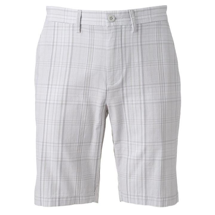 Men's Apt. 9&reg; Modern-fit Plaid Stretch Shorts, Size: 38, Natural