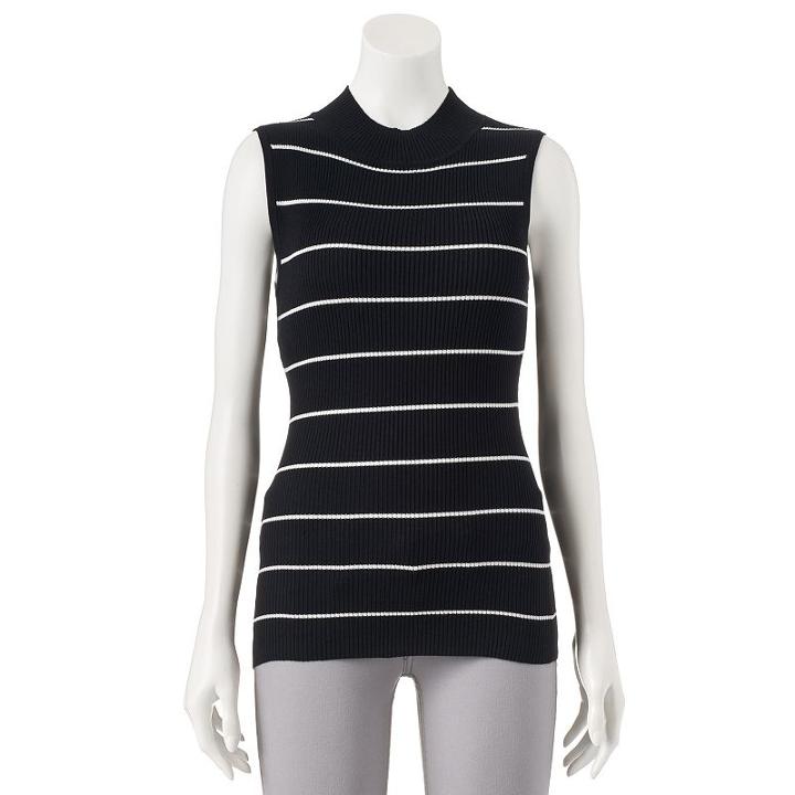 Juniors' Pink Republic Ribbed Sleeveless Mockneck Sweater, Girl's, Size: Xl, Oxford