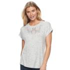 Women's Apt. 9&reg; Embellished Crewneck Tee, Size: Small, Med Grey
