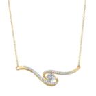 10k Gold 1/5 Carat T.w. Diamond Twist Bar Flower Necklace, Women's, Size: 17, White