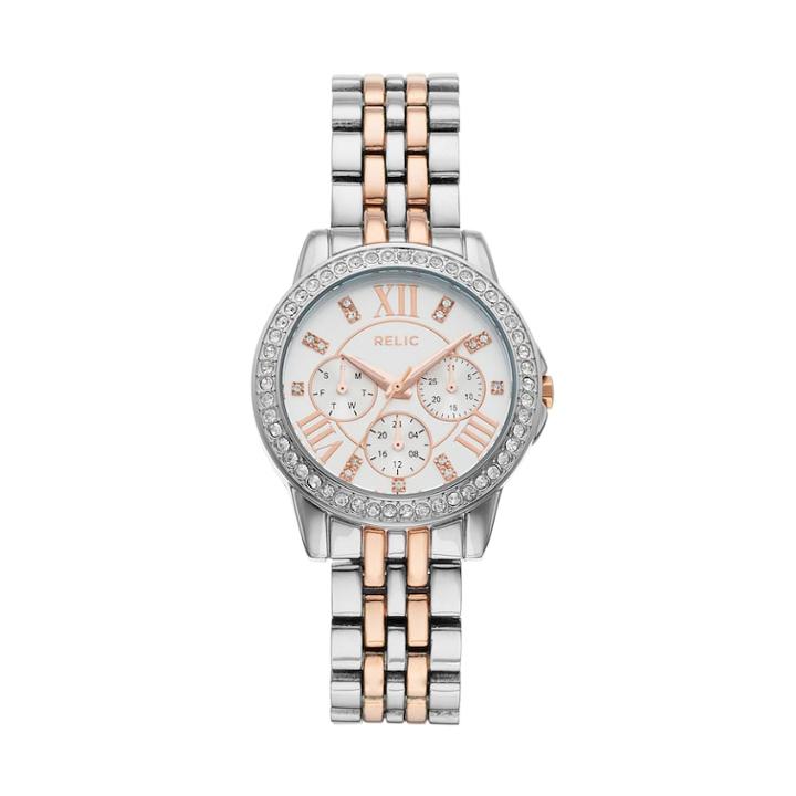 Relic Women's Layla Crystal Two-tone Dress Watch - Zr15940, Size: Medium, Multicolor