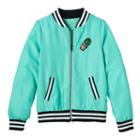 Girls 7-16 So&reg; Woven Bomber Jacket, Girl's, Size: Large, Turquoise/blue (turq/aqua)