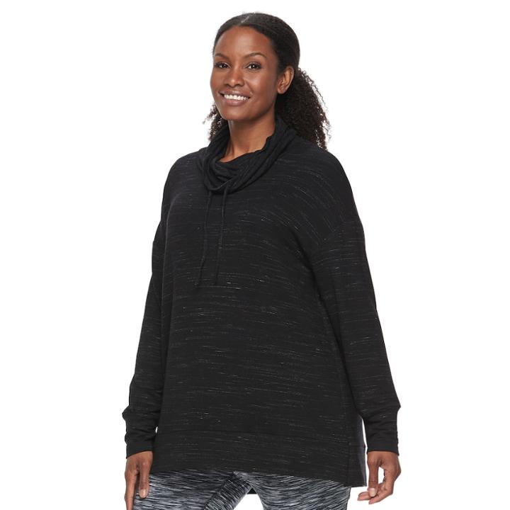 Plus Size Tek Gear® Cowlneck Pullover Top, Women's, Size: 1xl, Black