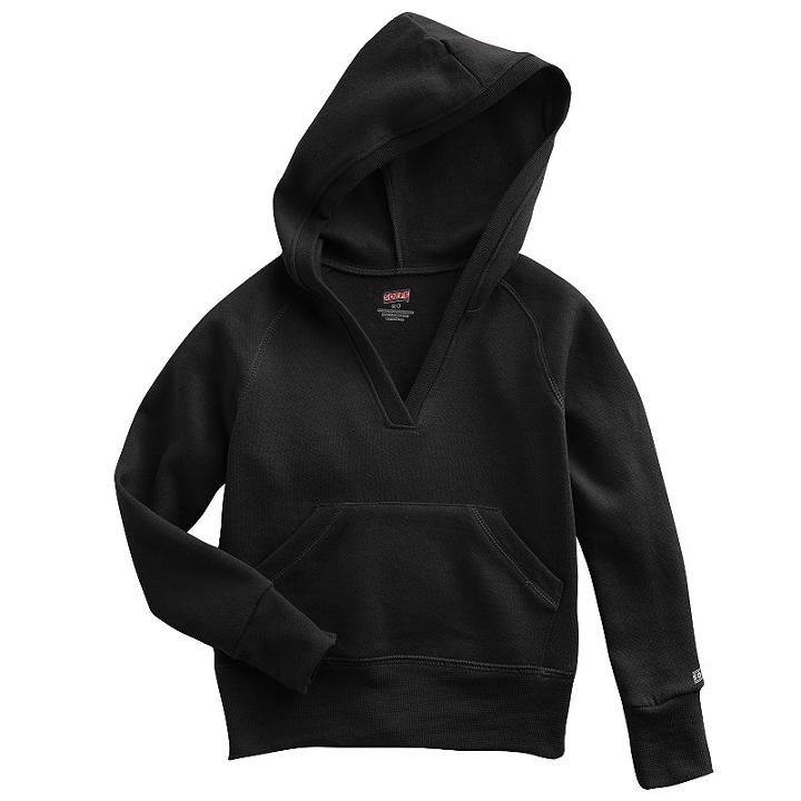 Girl 7-16 Soffe Rugby Hoodie, Size: Xl, Black