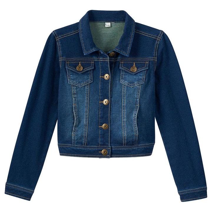 Girls 7-16 & Plus Size Mudd&reg; Knit Denim Jacket, Girl's, Size: 10, Blue