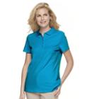 Women's Croft & Barrow&reg; Classic Solid Polo, Size: Xxl, Dark Blue