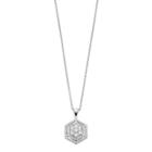 Simply Vera Vera Wang Sterling Silver 1/3 Carat T.w. Diamond Flower Hexagon Pendant, Women's, Size: 18, White