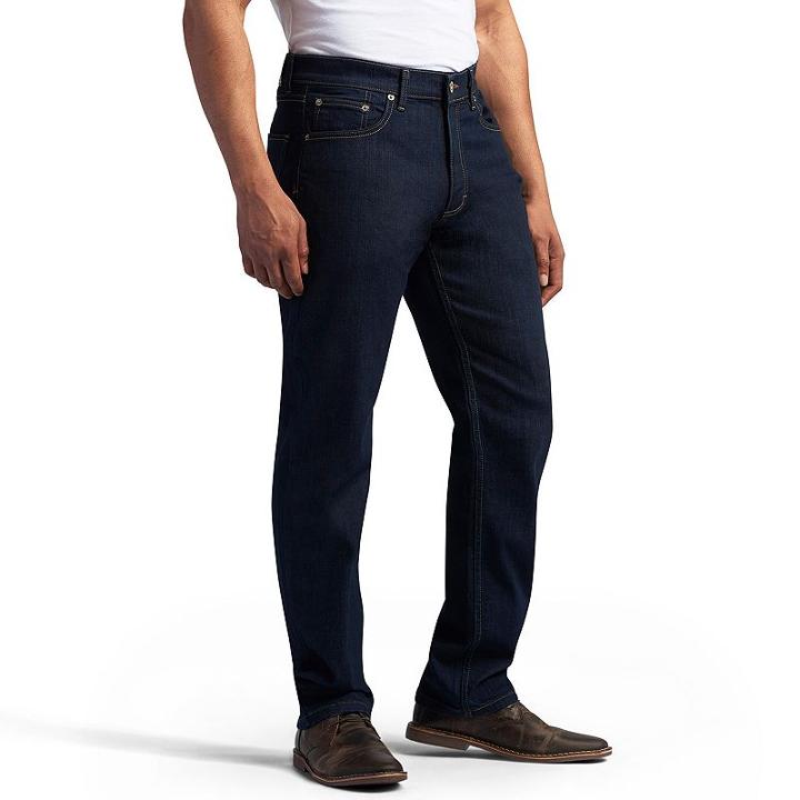 Big & Tall Lee Loose-fit Comfort Waist Straight-leg Jeans, Men's, Size: 46x34, Med Blue