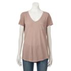 Women's Sonoma Goods For Life&trade; Solid V-neck Tee, Size: Xl, Med Beige