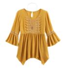 Girls 7-16 Miss Chievous Crochet Sharkbite-hem Top With Necklace, Girl's, Size: Medium, Drk Yellow