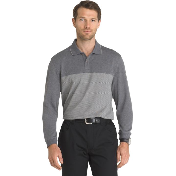 Big & Tall Van Heusen Jaspe Classic-fit Flex Stretch Polo, Men's, Size: L Tall, Grey Other