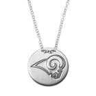 Los Angeles Rams Sterling Silver Team Logo Disc Pendant Necklace, Women's, Size: 18, Grey