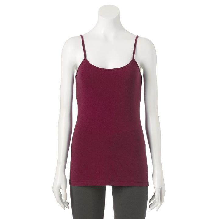 Women's Sonoma Goods For Life&trade; Everyday Scoopneck Camisole, Size: Xs, Dark Red
