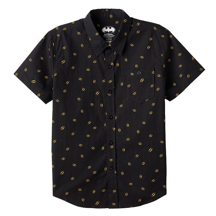 Boys 8-20 Dc Comics Batman Button-down Shirt, Boy's, Size: Large, Black