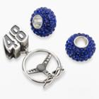 Insignia Collection Nascar Jimmie Johnson Sterling Silver 48 Steering Wheel Charm And Bead Set, Women's, Blue