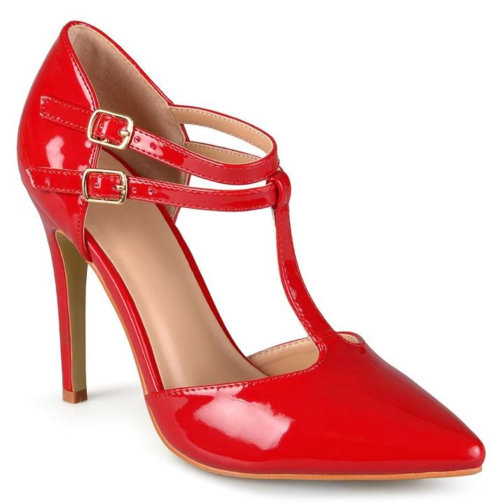 Journee Collection Tru Women's T-strap High Heels, Girl's, Size: Medium (8.5), Red