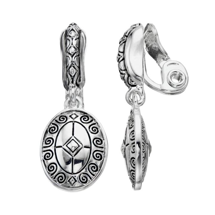 Napier Textured Drop Clip-on Earrings, Women's, Silver