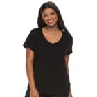 Juniors' Plus Size So&reg; Perfect Tee, Teens, Size: 3xl, Black