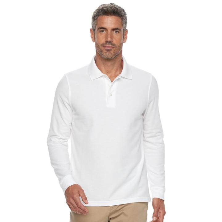 Men's Croft & Barrow&reg; Classic-fit Stretch Pique Polo, Size: Large, White