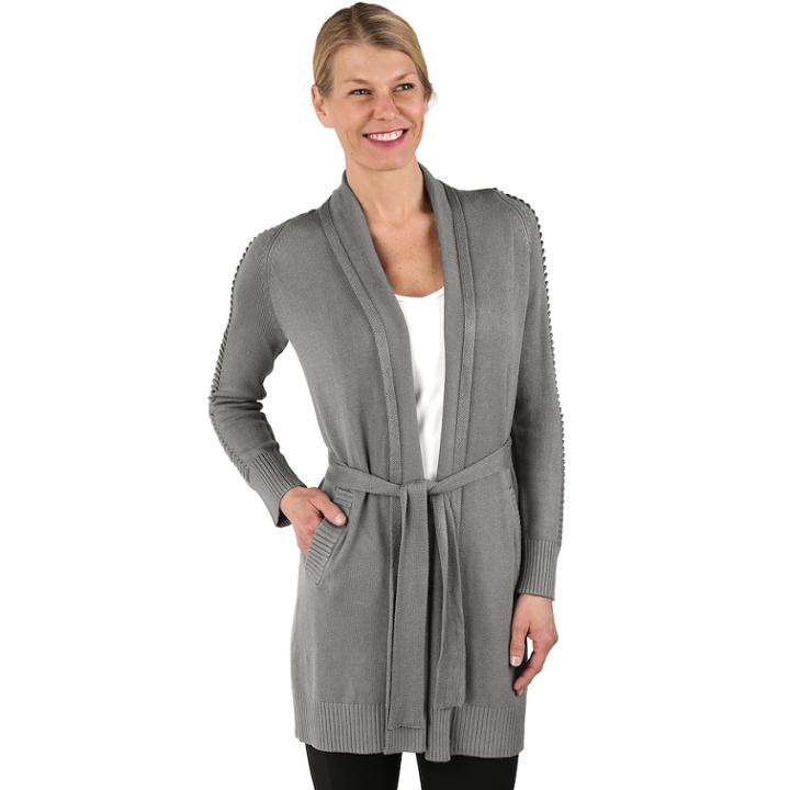Women's Soybu Wander Belted Cardigan, Size: Xl, Med Grey