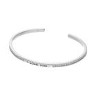 Silver Expressions By Larocks Crystal I Love You To The Moon & Back Cuff Bracelet, Women's, Grey