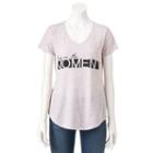Women's Apt. 9&reg; V-neck Graphic Tee, Size: Xs, Brt Pink