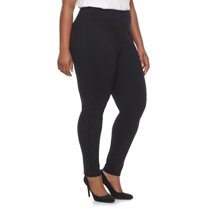 Plus Size Rock & Republic&reg; Lace-up Legging, Women's, Size: 2xl, Black
