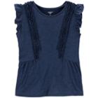 Girls 4-12 Carter's Ruffled Yoke Top, Size: 10-12, Blue