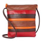 Ili Striped Leather Crossbody Bag, Women's, Indian Summer