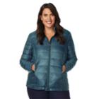 Plus Size Heat Keep Hooded Down Puffer Jacket, Women's, Size: 3xl, Dark Green