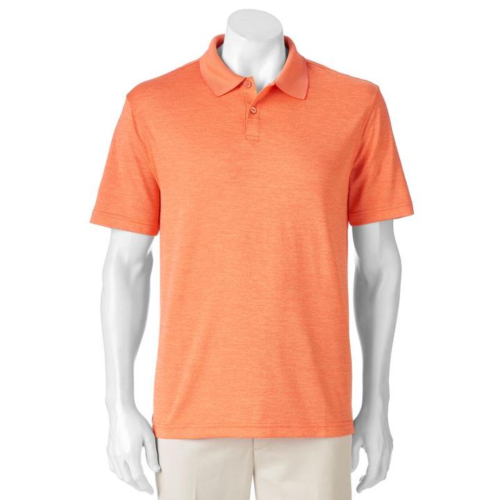 Men's Haggar Classic-fit Textured Performance Polo, Size: Xl, Drk Orange