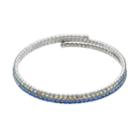 Brilliance Blue Ombre Coil Bracelet With Swarovski Crystals, Women's