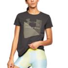 Women's Under Armour Sportstyle Logo Crew Graphic Tee, Size: Medium, Grey (charcoal)