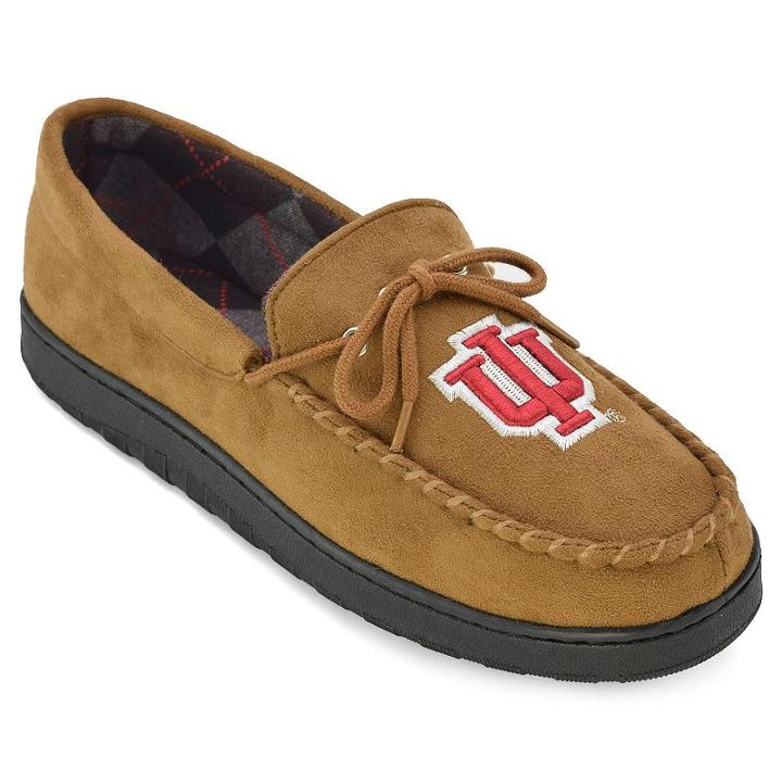 Men's Indiana Hoosiers Microsuede Moccasins, Size: 11, Brown