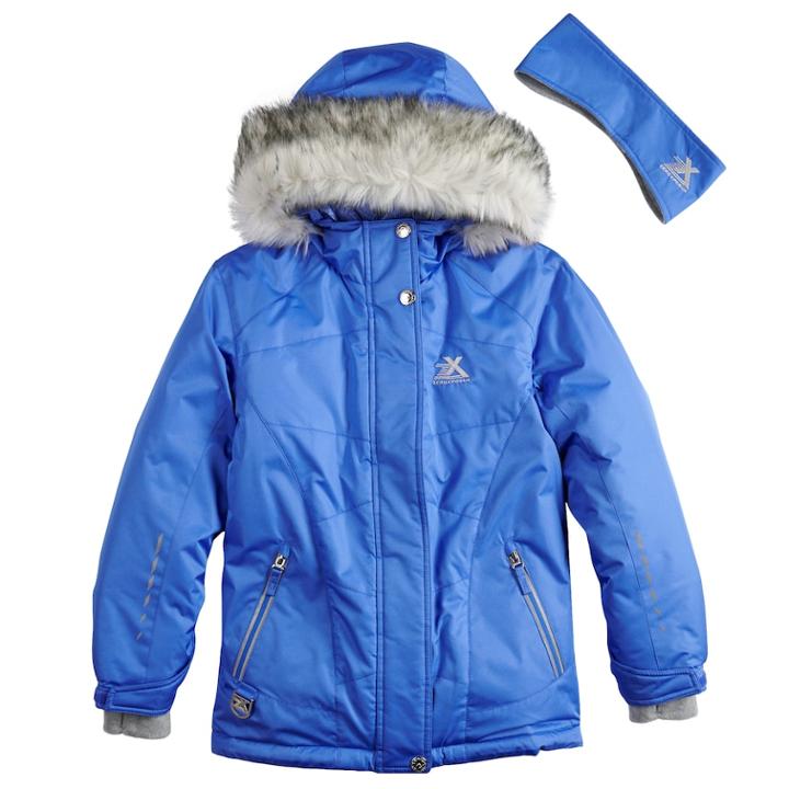 Girls 7-16 Zeroxposur Gigi Snowboard Heavyweight Jacket With Headband, Size: 14, Light Pink