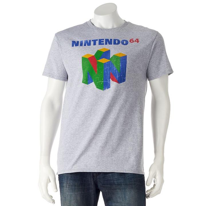 Men's Nintendo 64 Tee, Size: Xl, Grey