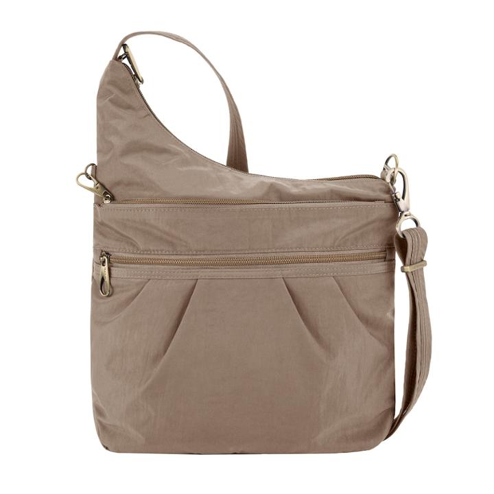 Travelon Anti-theft Signature Crossbody Bag, Women's, Beig/green (beig/khaki)