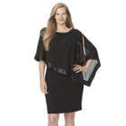 Plus Size Chaps Sequin Cold-shoulder Chiffon-overlay Evening Dress, Women's, Size: 22 W, Black