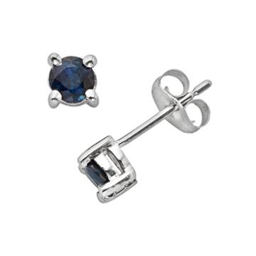 The Regal Collection 14k White Gold Genuine Sapphire Stud Earrings, Women's, Blue