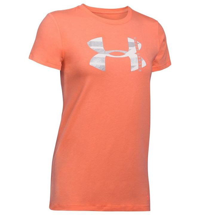 Women's Under Armour Big Logo Metallic Short Sleeve Graphic Tee, Size: Xl, Dark Blue