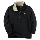 Boys 4-8 Carter's Sherpa Half Zip Fleece Pullover, Size: 8, Black