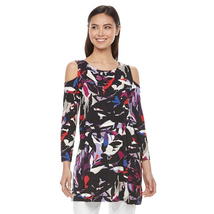 Women's Dana Buchman Cold-shoulder Top, Size: Medium, Med Blue