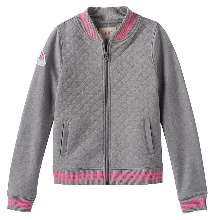 Girls 7-16 So&reg; Quilted Woven Bomber Jacket, Girl's, Size: Xl/14, Grey Other