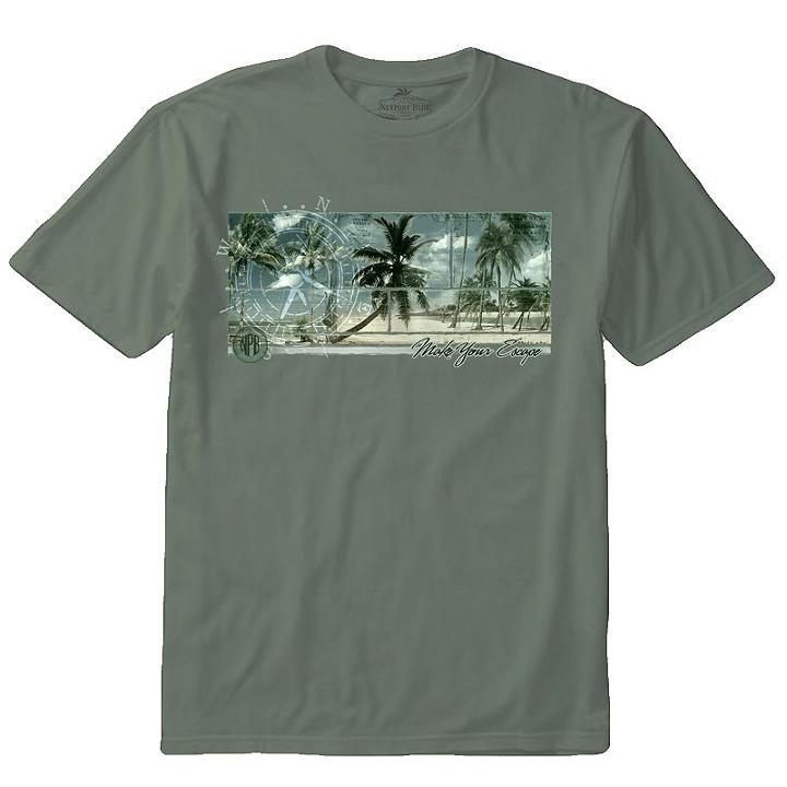 Men's Newport Blue Make Your Escape Tee, Size: Medium, Dark Green