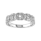 1/10 Carat T.w. Diamond Sterling Silver Woven Ring, Women's, Size: 5, White