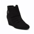 London Fog Janeway Women's Wedge Ankle Boots, Size: Medium (7), Black